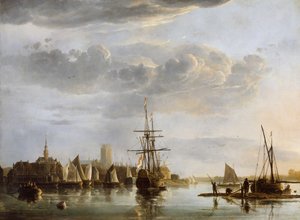 Näkymä Dordrechtiin, n. 1652-1653 (öljy kankaalle) tekijältä Aelbert Cuyp