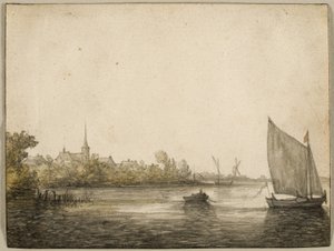 Näkymä IJsselmondesta Uuden Maasin toisella puolella, n. 1640 tekijältä Aelbert Cuyp