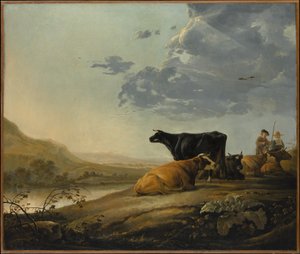 Nuoret paimenet lehmien kanssa tekijältä Aelbert Cuyp
