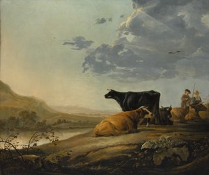Nuoret paimenet lehmien kanssa, n. 1655-60. tekijältä Aelbert Cuyp