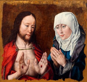 Kristus näyttää äidilleen kynsihaavat käsissään, c. 1490.