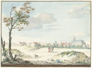 Terheijdenin kylä SESE OF THE KILLAGE OF DERHEYDEN (otsikko esineessä) tekijältä Aert Schouman