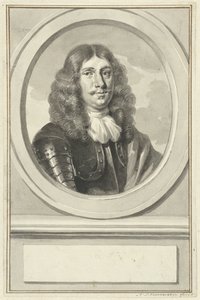 Cornelis Evertsenin muotokuva panssarissa, soikea, oikealla tekijältä Aert Schouman