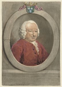 Johan Hudde Dedelin muotokuva, soikea, oikealla tekijältä Aert Schouman