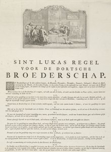 Dordrechtin Pyhän Luukkaan killan säännöt, 1736. tekijältä Aert Schouman