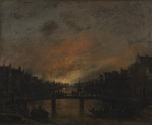 Tulipalo Amsterdamissa yöllä tekijältä Aert van der Neer