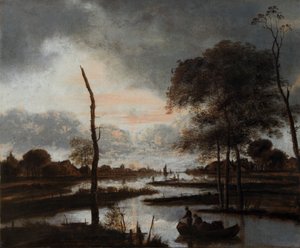 "River View: Ilta", 1600-luku tekijältä Aert van der Neer