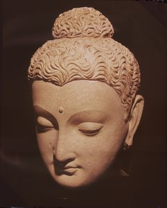 Buddhan pää, kreikkalais-buddhalainen tyyli, Haddasta (stukki)