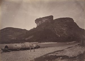Tai-wangin temppeli Wu ü:ssä lähellä Sing Chang Tea Martia, n. 1869. tekijältä Afong Lai