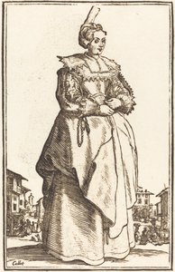 Jalo nainen pienellä hatulla tekijältä After Jacques Callot