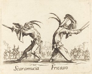 Scaramucia ja Fricasso tekijältä After Jacques Callot