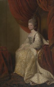 Charlotte Sophia Mecklenburg-Strelitziläinen (1744-1818), Yrjö III:n kuningattaren puoliso. tekijältä after Joshua Reynolds