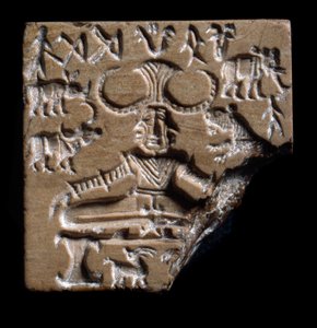 Shiva Pashupati sinetti, Mohenjo-daro, 2350-200 eKr. (tilasto)