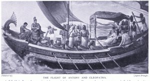 Anthonyn ja Kleopatran lento, n. 1920 (litho) tekijältä Agnes Pringle