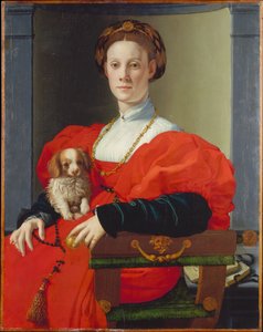 Punapukuisen naisen muotokuva (Francesca Salviati?) tekijältä Agnolo Bronzino