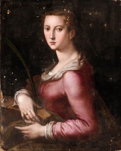Pyhä Katariina Aleksandrialainen tekijältä Agnolo Bronzino