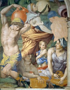 Manna-yksityiskohtien kokoontuminen, 1540-1545 tekijältä Agnolo Bronzino