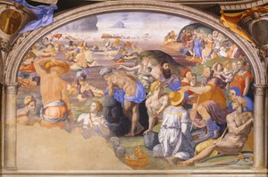 Israelilaisten ylitys Punaisellamerellä, 1540-1545 tekijältä Agnolo Bronzino
