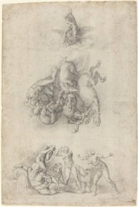 Phaethonin kaatuminen tekijältä Agnolo Bronzino or Giulio Clovio after Michelangelo