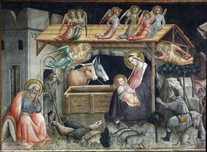 Seimi (seimi) maalaus Agnolo Gaddi (1350-1396) Duomo, Sacro Cingolo Praton kappeli