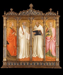 Pyhät Maria Magdaleena, Benedictus, Bernard Clairvaux ja Katariina Aleksandrialainen, noin 1380 tekijältä Agnolo Gaddi