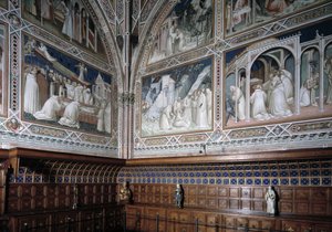 Näkymä kappeli Castellani (tai Sacrament) decoree freskoista Agnolo Gaddi (1350-1396), jaksot Pyhän Antonius Suuren elämästä tekijältä Agnolo Gaddi