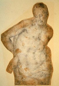 Kristus pylväässä (liitu paperille) tekijältä Agnolo Bronzino