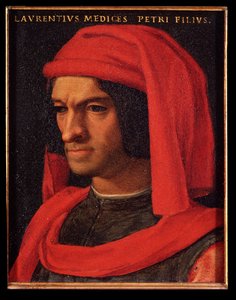Laurent the Magnificentin muotokuva (Lorenzo il Magnifico) (öljy kuparille) tekijältä Agnolo Bronzino