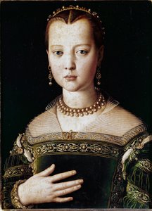 Maria de Medicin muotokuva (öljy kankaalle tekijältä Agnolo Bronzino