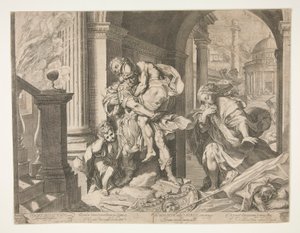 Aeneas ja hänen perheensä pakenemassa Troiasta tekijältä Agostino Carracci