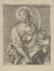 Katariina Aleksandrialainen S. Catarina (otsikko esineessä) tekijältä Agostino Carracci