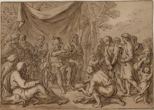 Vangit tuodaan kenttäherran eteen tekijältä Agostino Carracci