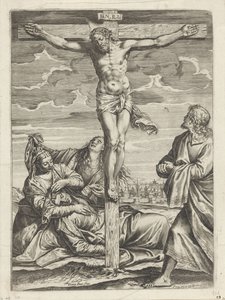 Kristuksen ristiinnaulitseminen tekijältä Agostino Carracci