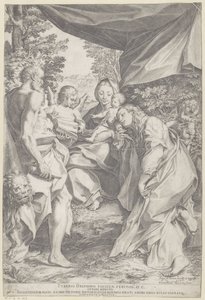 Maria Lapsen kanssa ja Pyhä Hieronymus ja Maria Magdaleena tekijältä Agostino Carracci
