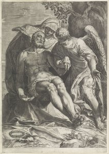 Maria Kristuksen ruumiin kanssa (Pietà) tekijältä Agostino Carracci