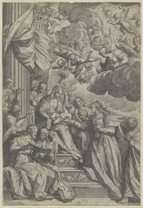 Pyhän Katariinan mystinen häät tekijältä Agostino Carracci