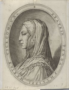 Portret van Beatrice of Tenda tekijältä Agostino Carracci