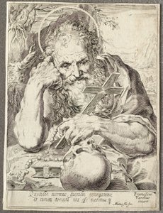 Pyhä Hieronymus tekijältä Agostino Carracci