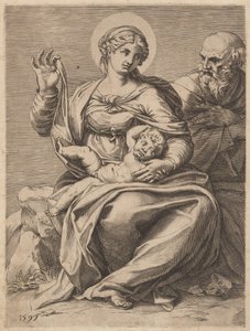 Pyhä perhe tekijältä Agostino Carracci