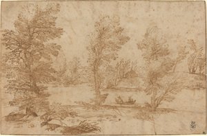Woodland River veneellä tekijältä Agostino Carracci