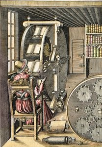 Pyörivä työpöytä - Agostino Ramellin (1531-1608) "" Le Diverse et Artifiose Machinesta" - Pariisi 1588