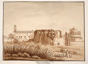 Constantinen perheen hippodromi, Via Nomentana, 1833 (etsaus ruskealla pesulla) tekijältä Agostino Tofanelli