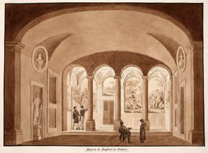 Rafaelin talo Palatinuksella, 1833 (etsaus ruskealla pesulla) tekijältä Agostino Tofanelli