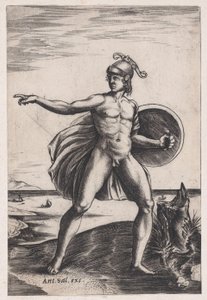 Soturi, n. 1514-36. tekijältä Agostino Veneziano