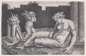Kleopatra, päivätty 1528. tekijältä Agostino Veneziano