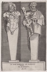 Hercules Hermaesta, päivätty 1536. tekijältä Agostino Veneziano