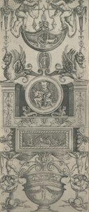 Ornamenttitaulu, päivätty 1521. tekijältä Agostino Veneziano.