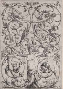 Koristepaneeli, n. 1514-36. tekijältä Agostino Veneziano