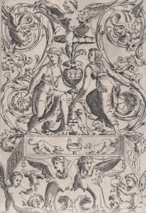 Koristepaneeli, n. 1514-36. tekijältä Agostino Veneziano