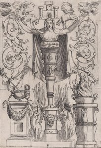 Koristepaneeli, n. 1514-36. tekijältä Agostino Veneziano